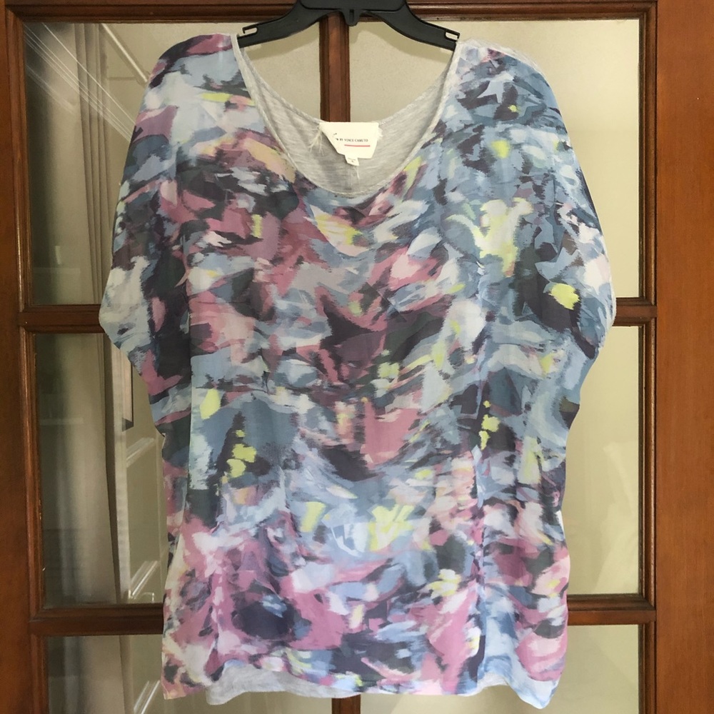 Vince Camuto XL mixed media top